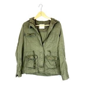 Altar'd State Green Lacey Cargo Zip Up Jacket